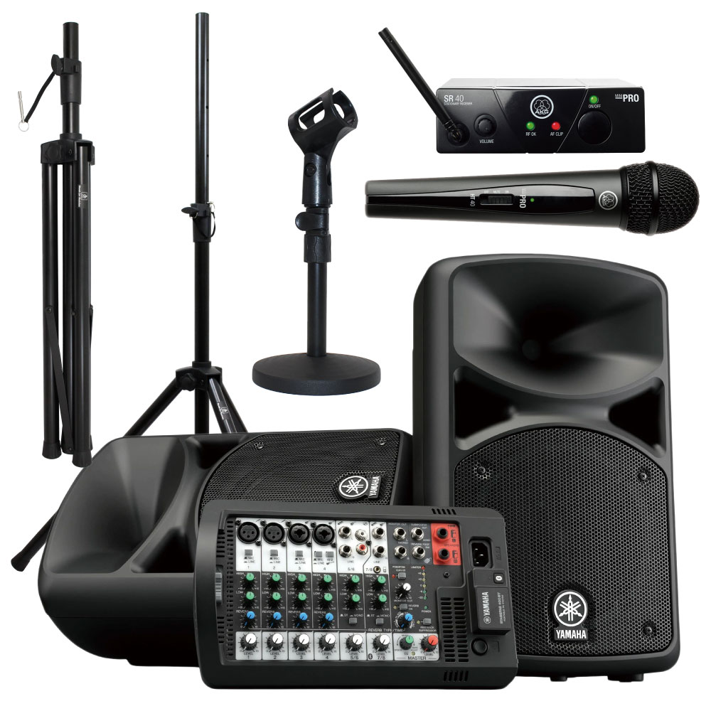 YAMAHA STAGEPAS 400BT 会議・プレゼン向け スピーカーセット ワイヤレスマイク・スタンド付き PAセット