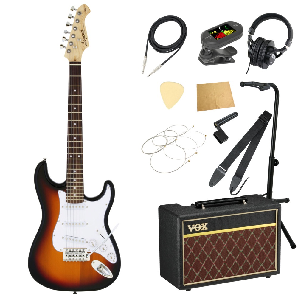 LEGEND LST-MINI 3TS ミニエレキギター VOXアンプ付き 入門11点セット