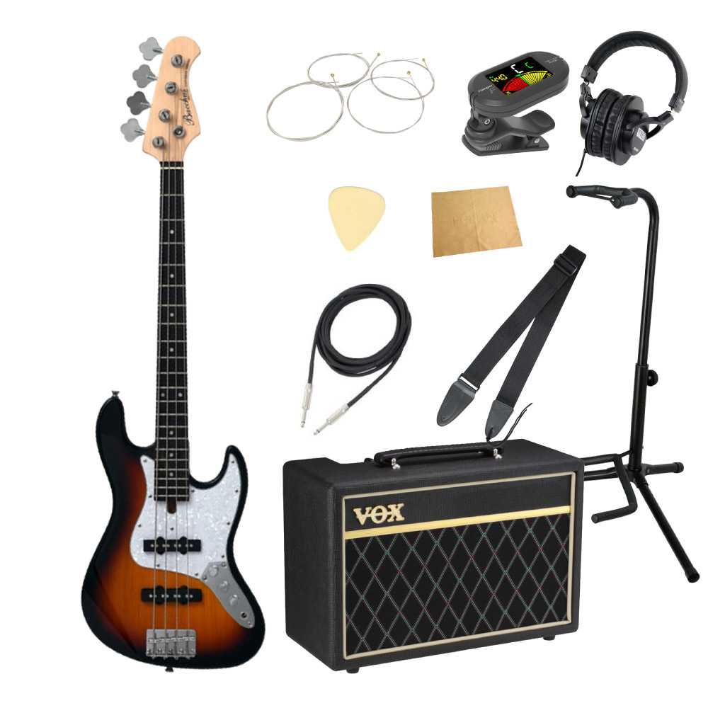 BACCHUS WJB-Mini 3TS VOXアンプ付き エレキベース入門10点セット