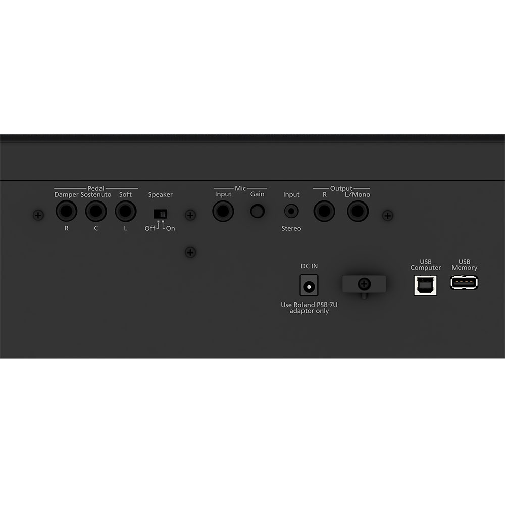 ROLAND FP-60X-BK Digital Piano ブラック デジタルピアノ 純正スタンド ペダルユニット付き ローランド 背面画像 入出力端子部