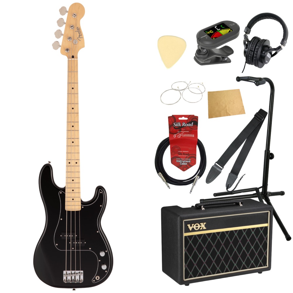 Fender Made in Japan Hybrid II P Bass MN BLK エレキベース VOXアンプ付き 入門10点セット