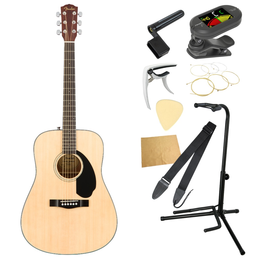 Fender CD-60S Dreadnought Walnut Fingerboard Natural アコースティックギター 入門9点セット