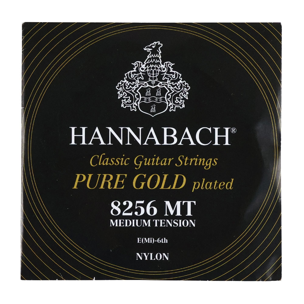 HANNABACH Pure Gold MT6 8256MT BLACK ミディアムテンション バラ弦 クラシックギター弦×6本