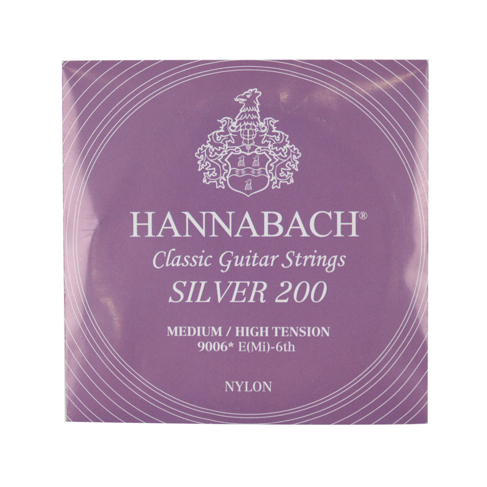 HANNABACH Silver200 9006MEDIUM/HIGH 6弦 ミディアムハイテンション バラ弦 クラシックギター弦×3セット