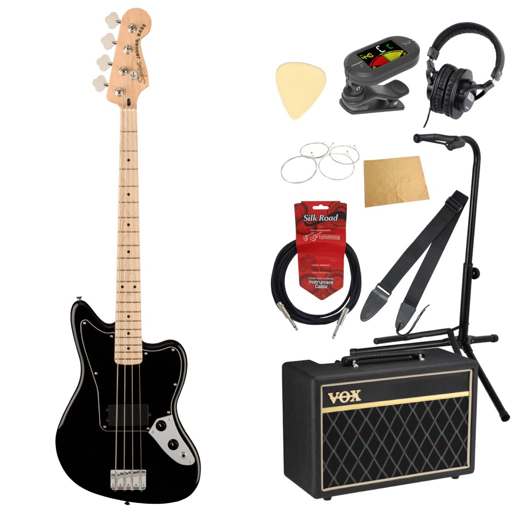 Squier Affinity Series Jaguar Bass H BLK エレキベース VOXアンプ付き 入門10点セット