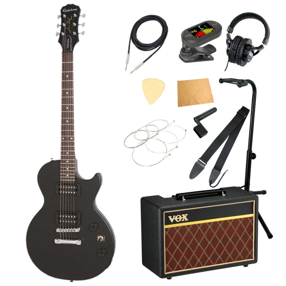 Epiphone Les Paul Special Satin E1 Vintage Worn Ebony エレキギター VOXアンプ付き 入門11点セット