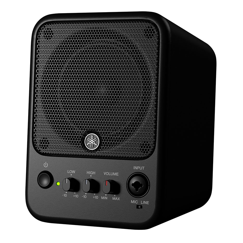 YAMAHA MS101-4 パワードモニタースピーカー 1本 ダイナミックマイク(YAMAHA DM-305)・スタンド・アダプター付きセット スピーカー全体
