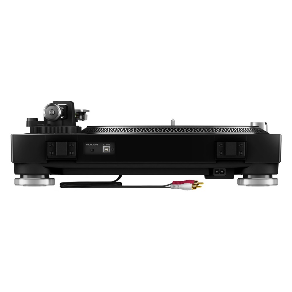 Pioneer DJ PLX-500-K Black ターンテーブル リスニングセット Pioneer DJ DM-40D アイソレーションパッド付きセット Pioneer DJ PLX-500-K Black ターンテーブルの背面画像