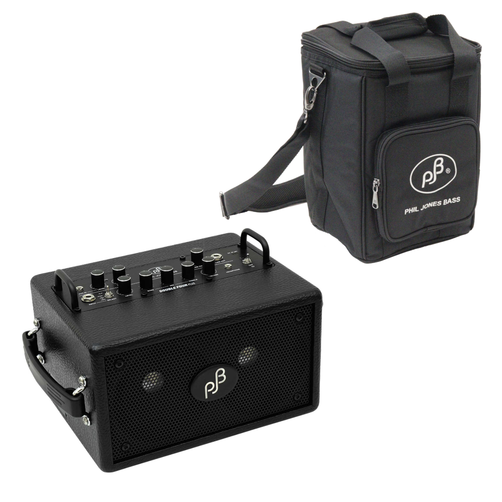 PHIL JONES BASS Double Four PLUS BLACK 小型ベースアンプ コンボ USBモバイルバッテリー対応 純正専用キャリングバッグ付きセット