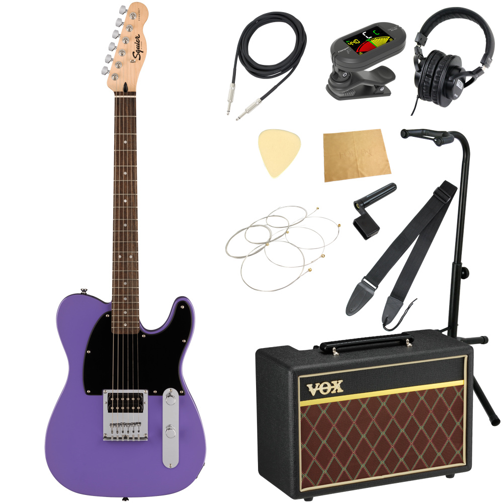 Squier スクワイヤー スクワイア Sonic Esquire H LRL UVT エレキギター テレキャスター VOXアンプ付き 入門11点 初心者セット