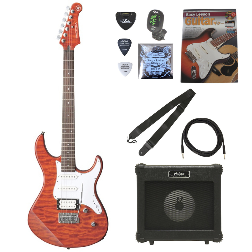 YAMAHA(ヤマハ) PACIFICA212VQM CMB エレキギター ARIA アンプ付きエレキギター付属品セット