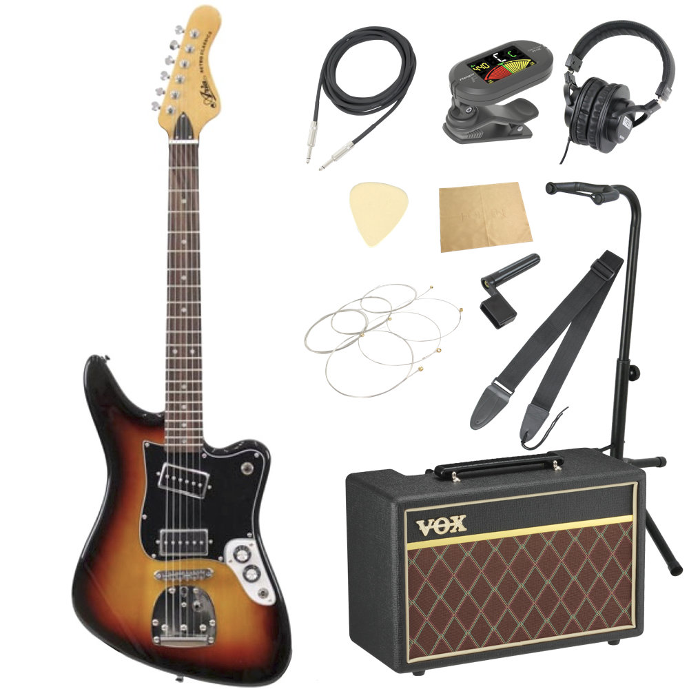 ARIA RETRO-1532J VW エレキギター VOXアンプ付き 入門11点 初心者セット