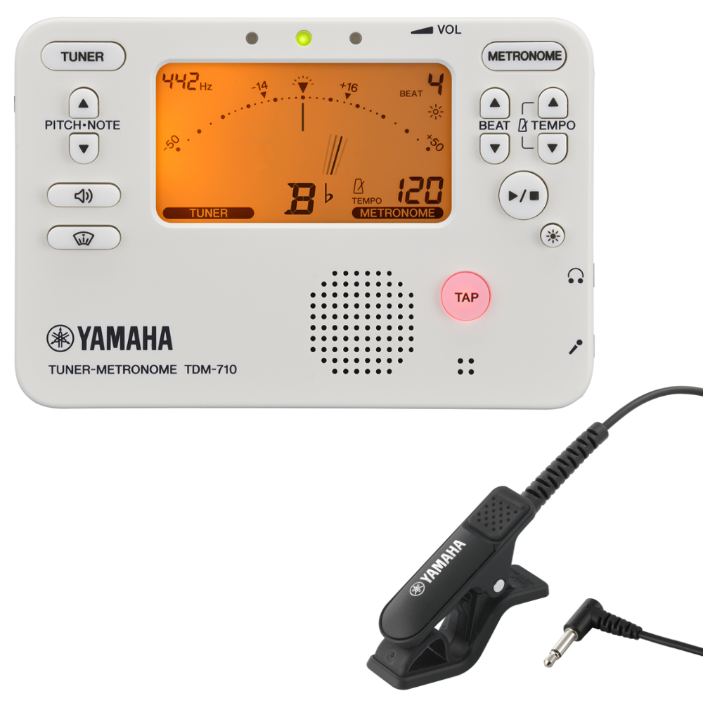 チューナー メトロノーム ヤマハ YAMAHA TDM-710IV アイボリー ＆ TM-40BK 吹奏楽 管楽器 弦楽器 ブラスバンド オーケストラ チューナー ＆ マイク セット