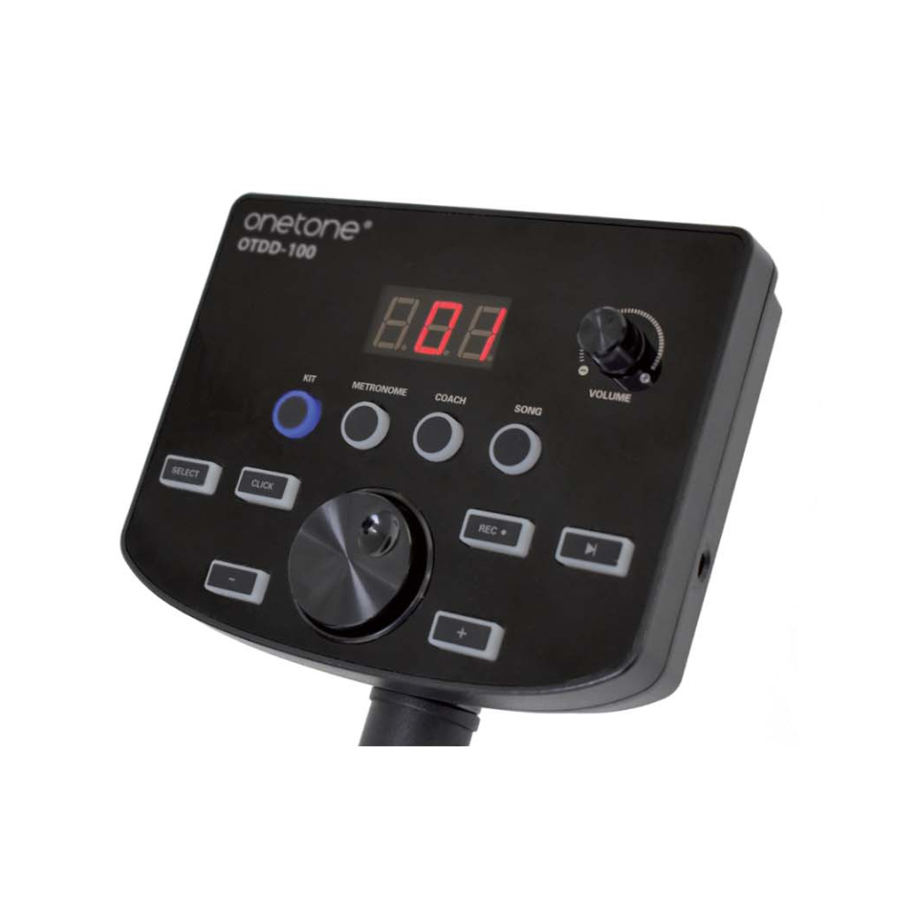 ONETONE ワントーン 電子ドラム OTDD-100 BK パッド式バスドラム シンバル追加（3シンバル）セット ドラム椅子 スティック ヘッドホン付き モジュール画像