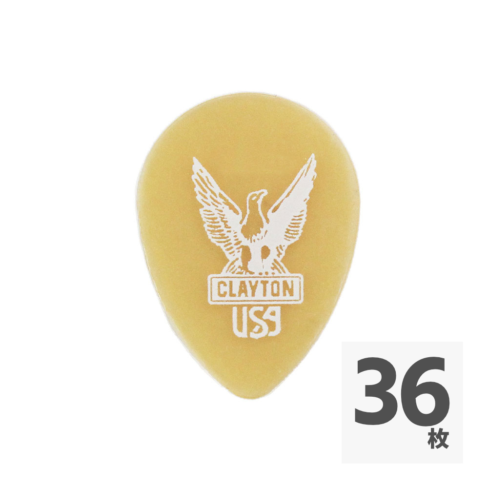Clayton USA クレイトン UST56 Ultem Gold 0.56mm スモールティアドロップ ギターピック×36枚