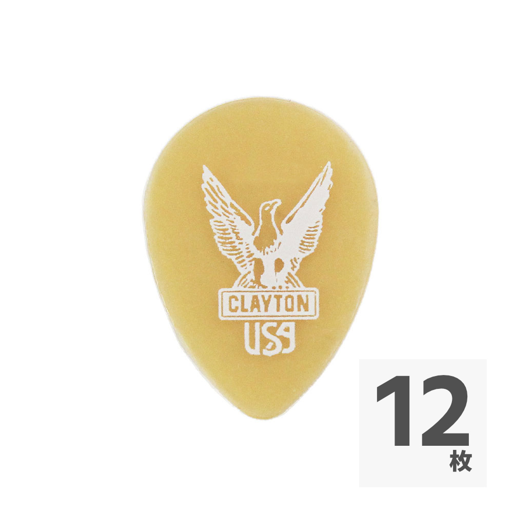 Clayton USA クレイトン UST80 Ultem Gold 0.80mm スモールティアドロップ ギターピック×12枚
