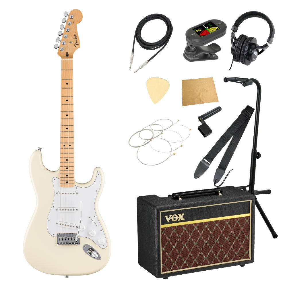 Fender フェンダー Standard Stratocaster MN WPG OWT エレキギター ストラトキャスター VOXアンプ付き 入門11点 初心者セット