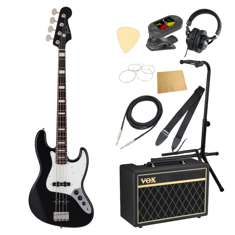 Fender フェンダー Made in Japan Traditional Late 60s Jazz Bass RW BLK エレキベース VOXアンプ付き 入門10点 初心者セット