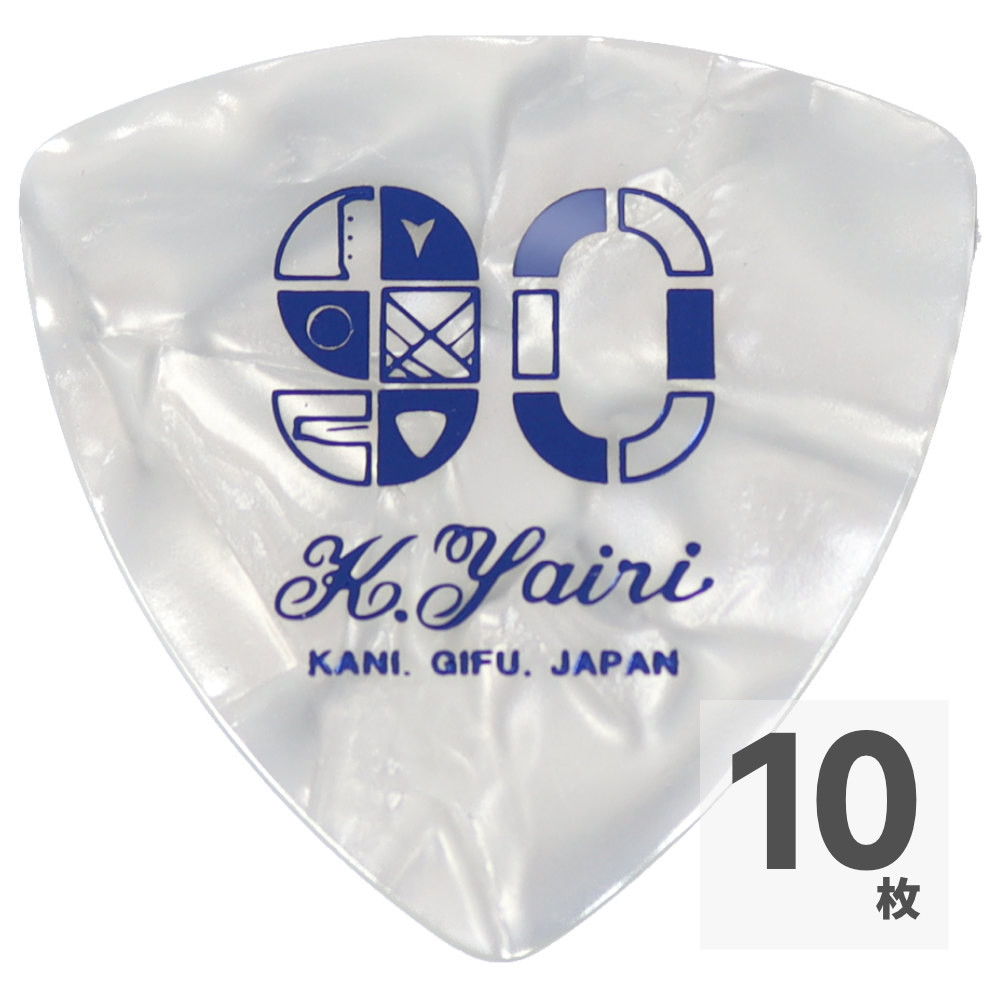 K.YAIRI 90周年オリジナルピック ブルー セルロース 0.75mm トライアングル×10枚
