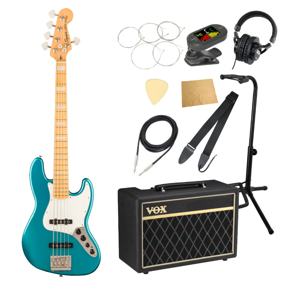 Squier スクワイア スクワイヤー Classic Vibe Active ’70s Jazz Bass V MN Ocean Turquoise 5弦 エレキベース VOXアンプ付き 入門10点 初心者セット