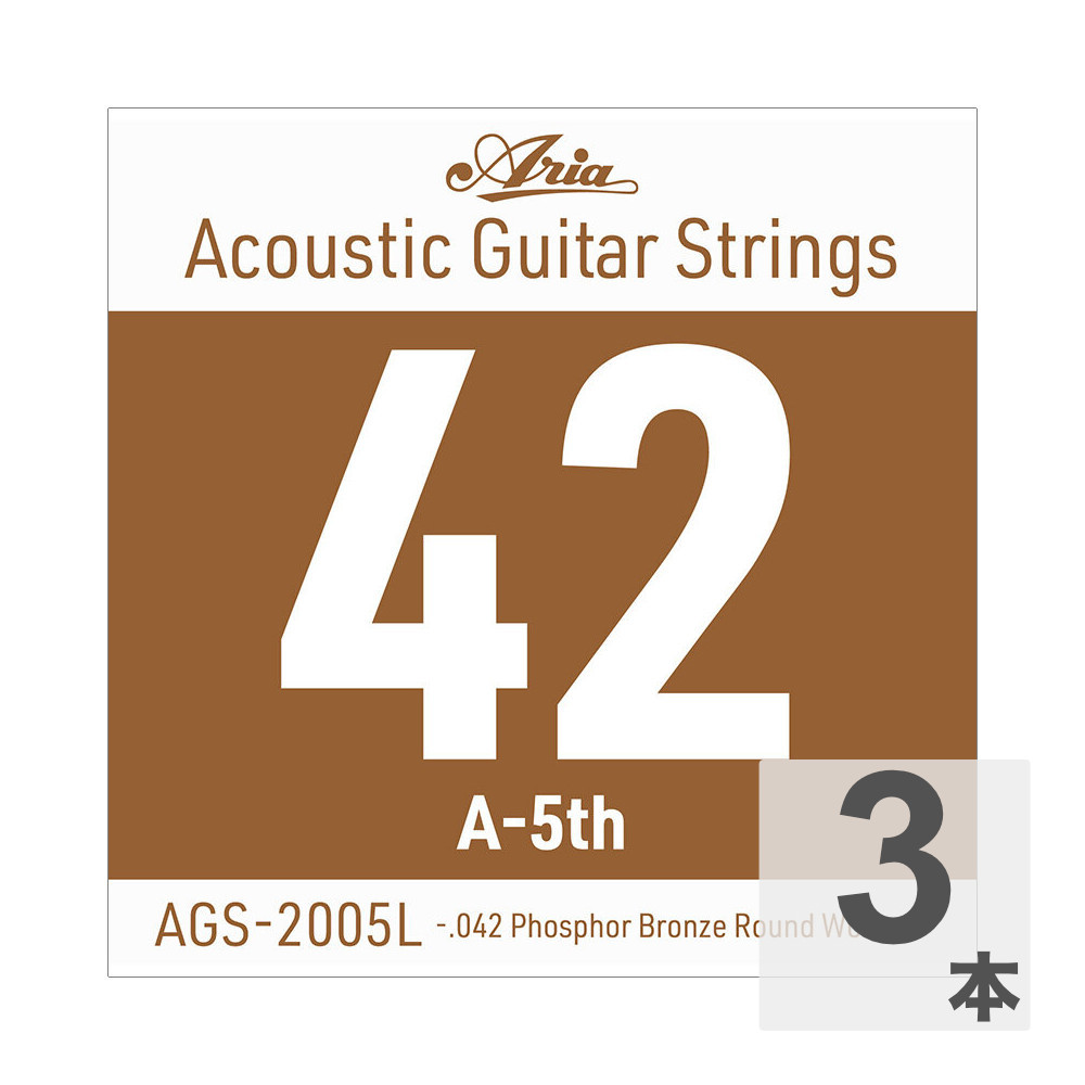 ARIA アリア AGS-2005L Light .042W アコースティックギター用 バラ弦×3本