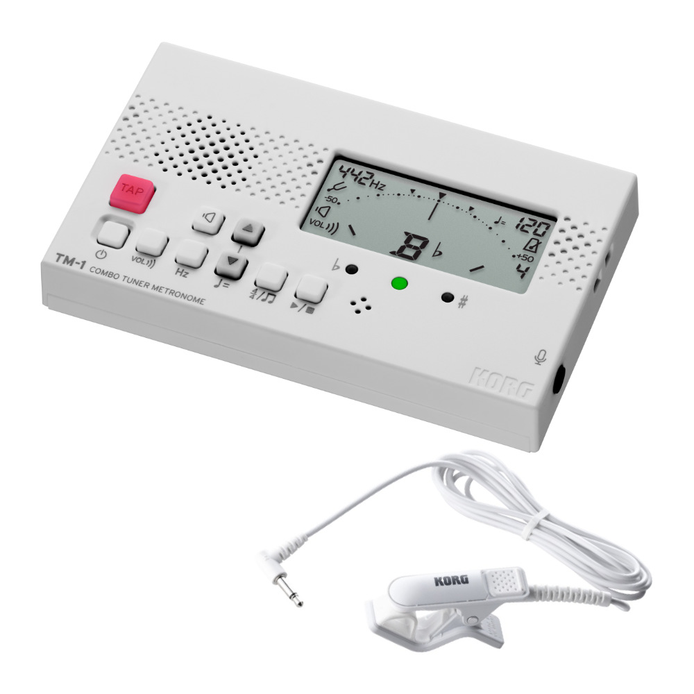 KORG TM-1 WH チューナー＆メトロノーム 純正クリップマイク付きセット 吹奏楽 管楽器 弦楽器 ブラスバンド オーケストラ