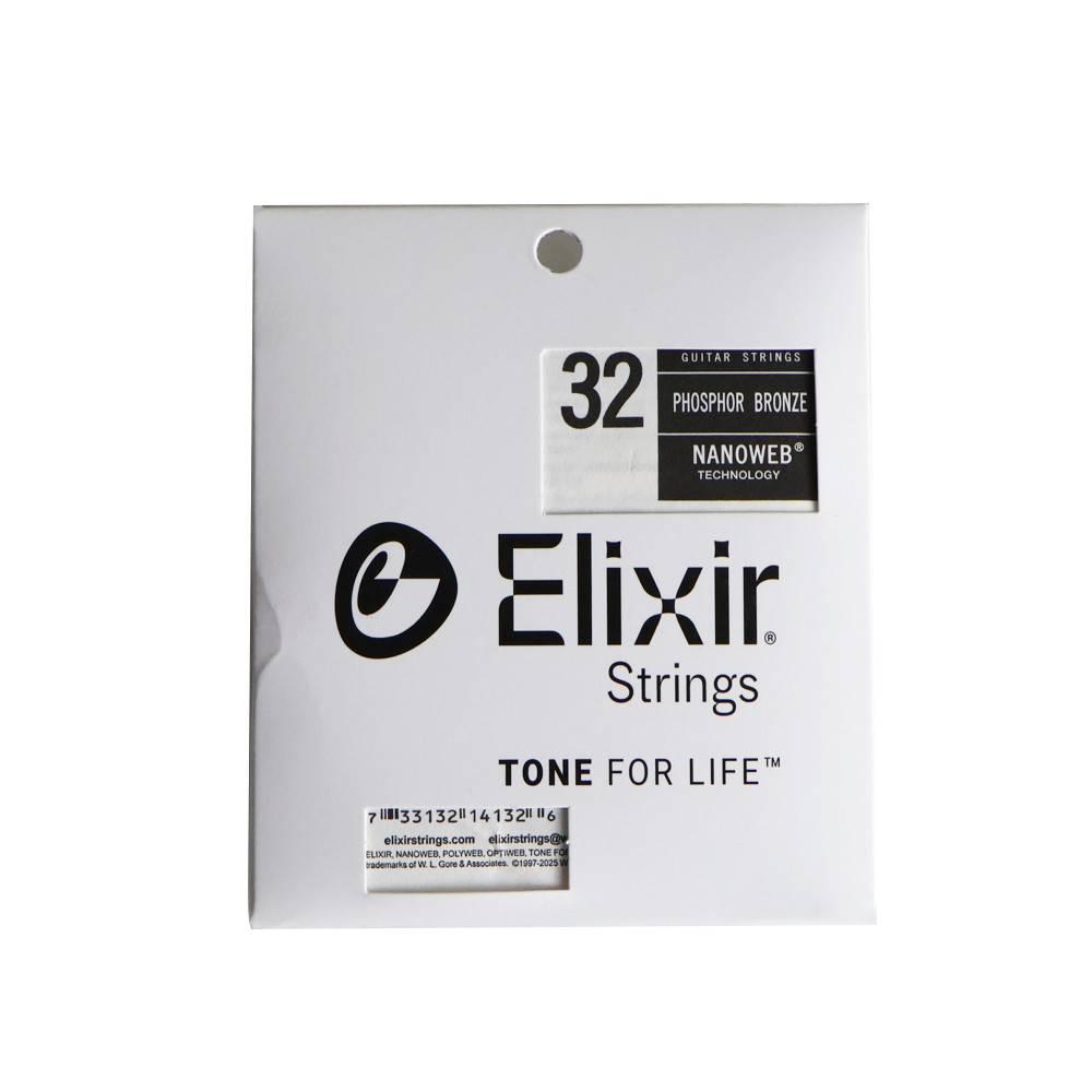 ELIXIR 14132 032弦 アコースティックギター用 バラ弦 NANOWEB フォスファーブロンズ×4本