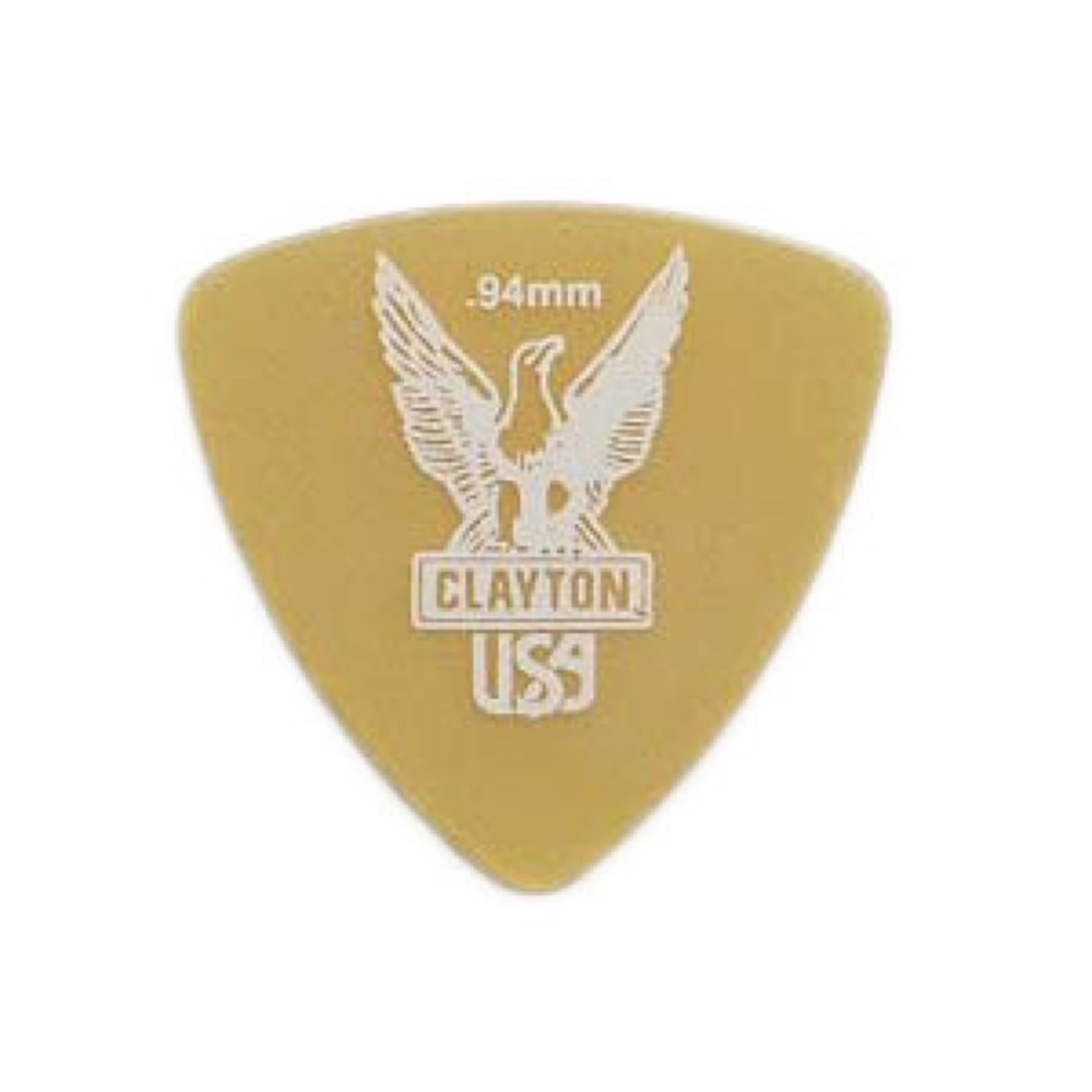 Clayton USA Ultem Gold 0.94mm 丸肩トライアングル ギターピック×12枚