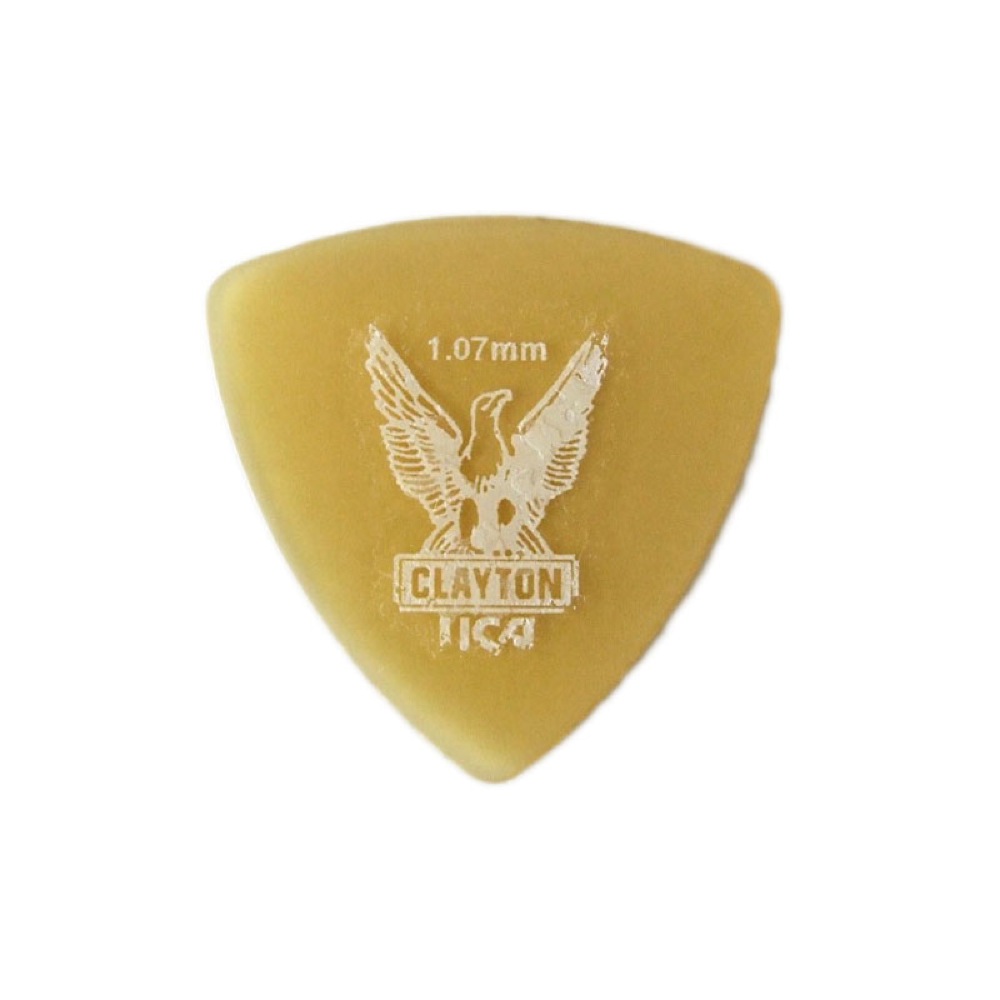 Clayton USA Ultem Gold 1.07mm 丸肩トライアングル ギターピック×12枚