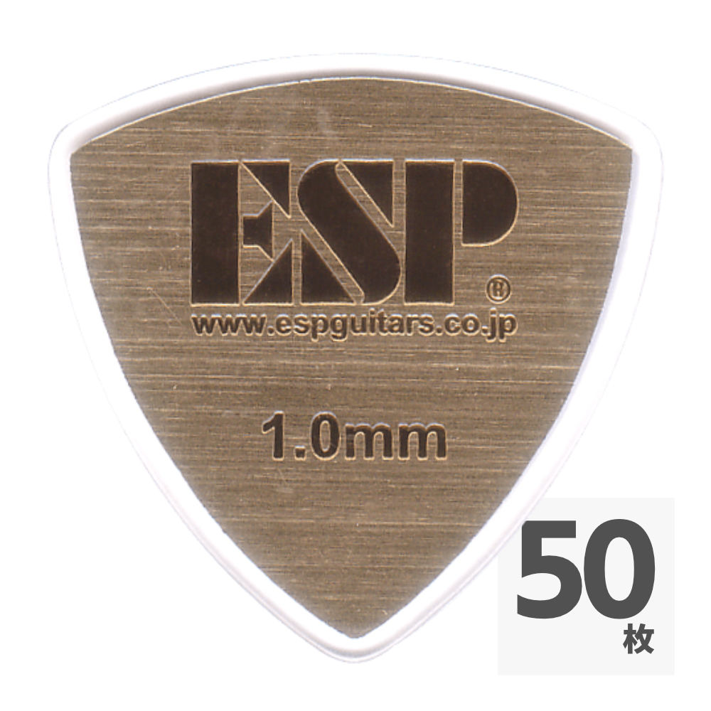 ESP PD-HL10 GOLD ヘアライン トライアングル型 ギターピック×50枚