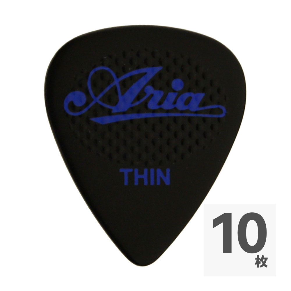 ARIA RUBBER GRIP Tear Drop THIN BK×10枚 ギターピック