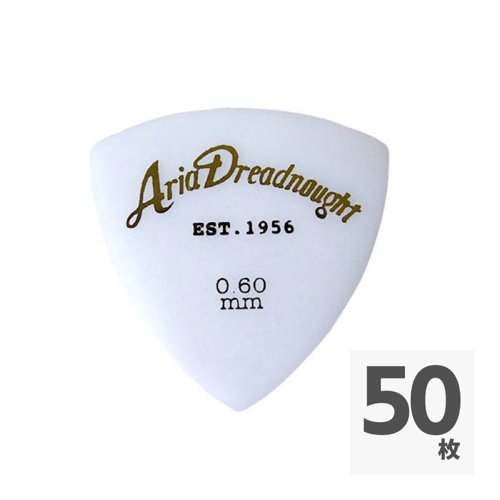 ARIA Aria Dreadnought HYPER TOUCH Triangle THIN 0.6mm WH×50枚 ギターピック