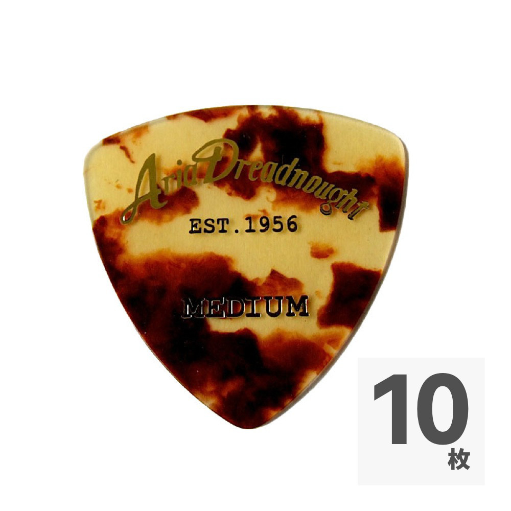 ARIA Aria Dreadnought セルロイド Triangle MEDIUM 0.75mm べっ甲柄×10枚 ギターピック