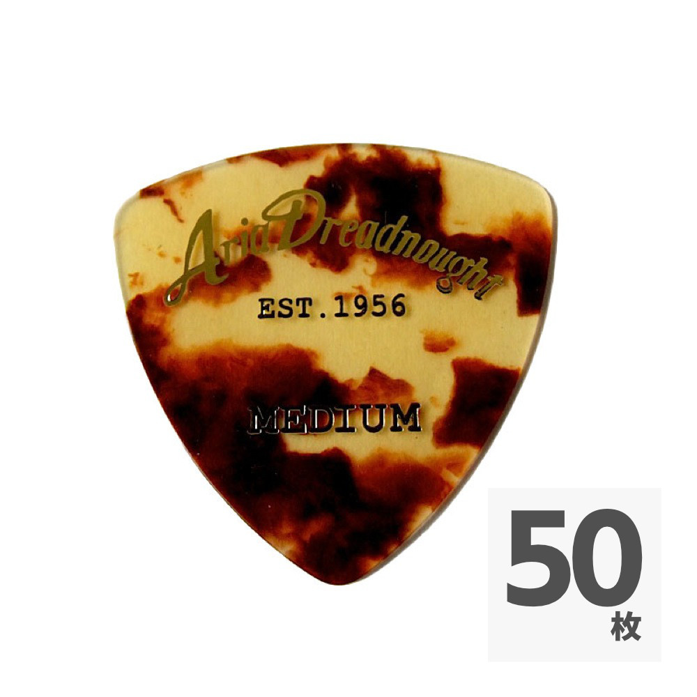 ARIA Aria Dreadnought セルロイド Triangle MEDIUM 0.75mm べっ甲柄×50枚 ギターピック